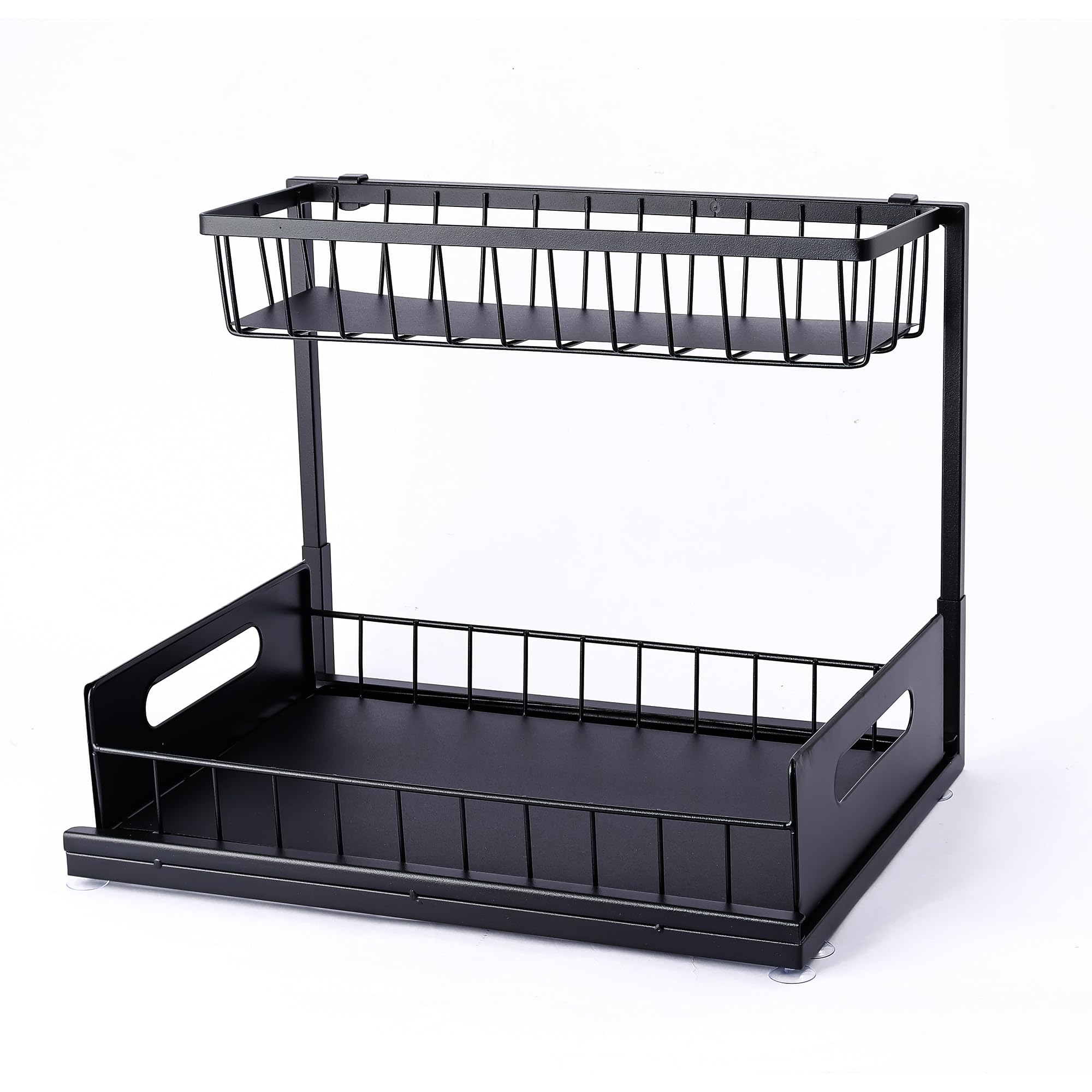 Under-Sink Organizer — Adjustable 2-Tier Metal Storage Rack for Kitchen & Bath