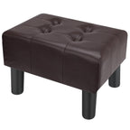 Storage Ottoman Foot Rest — Faux-Leather Footstool with Hidden Storage