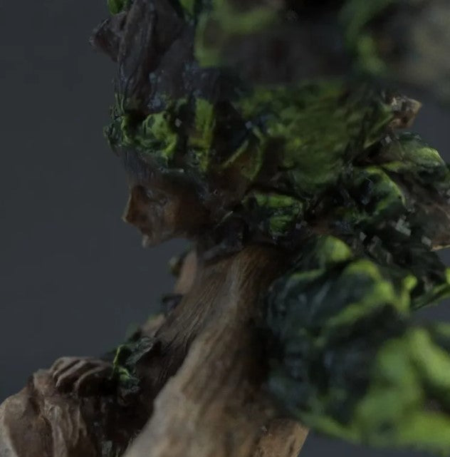 Forest Goddess Resin Garden Statue — Tree Spirit & Bird Sculpture for Patio & Home
