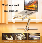 Aluminum Folding Laptop Stand — Adjustable Ergonomic Riser for Desk & Travel
