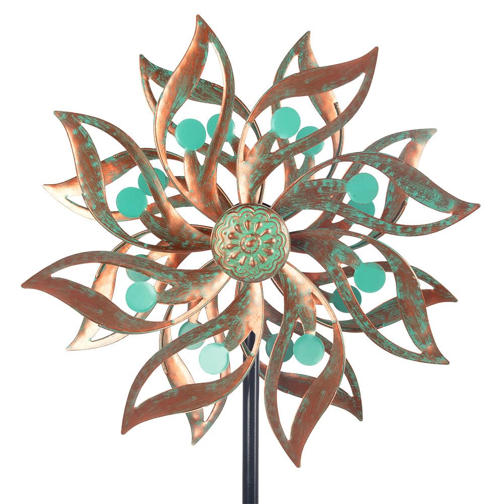 Vintage Kinetic Wind Spinner — 59" Metal Garden Stake for Patio, Lawn & Yard