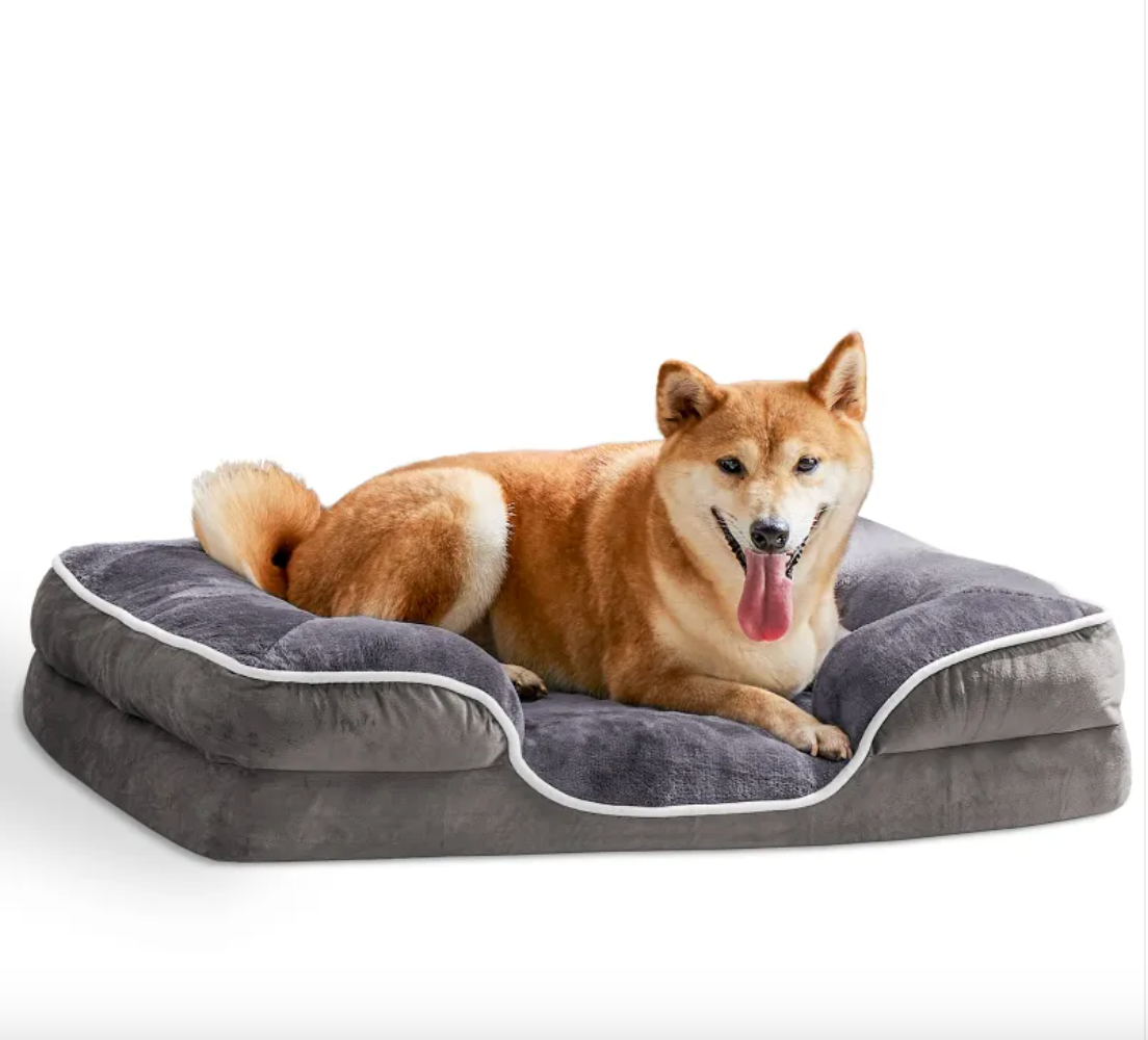 Orthopedic Memory Foam Dog Bed — Supportive Joint-Relief Bed, Washable Cover