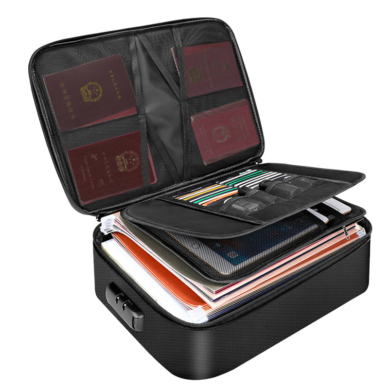 Fireproof Document Organizer Bag — Fire & Water-Resistant Storage for Files & Valuables