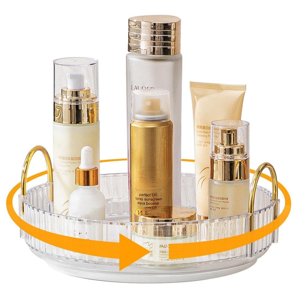 360° Rotating Vanity Organizer — Spinning Countertop Storage for Skincare & Makeup
