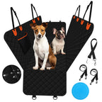 Convertible dog car seat cover and hammock with zippered side flaps