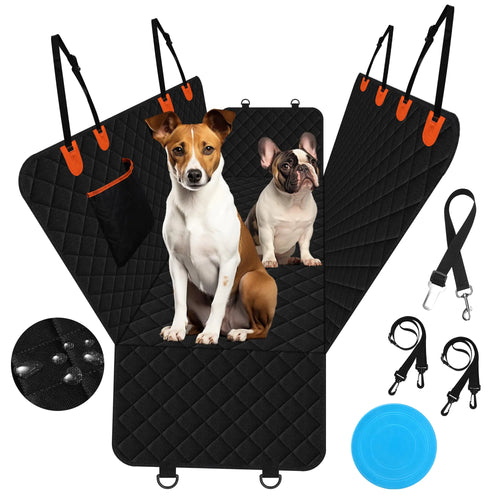 Convertible dog car seat cover and hammock with zippered side flaps
