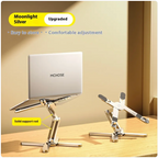 Aluminum Folding Laptop Stand — Adjustable Ergonomic Riser for Desk & Travel