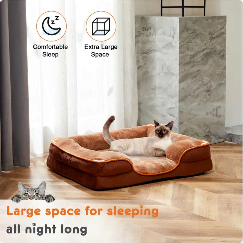 Orthopedic Memory Foam Dog Bed — Supportive Joint-Relief Bed, Washable Cover