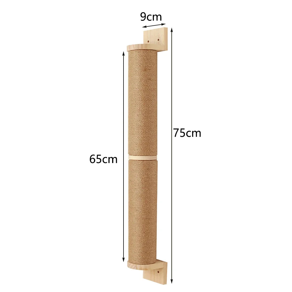 Sisal Cat Scratching Post — Wall-Mounted Furniture Protector for Indoor Cats