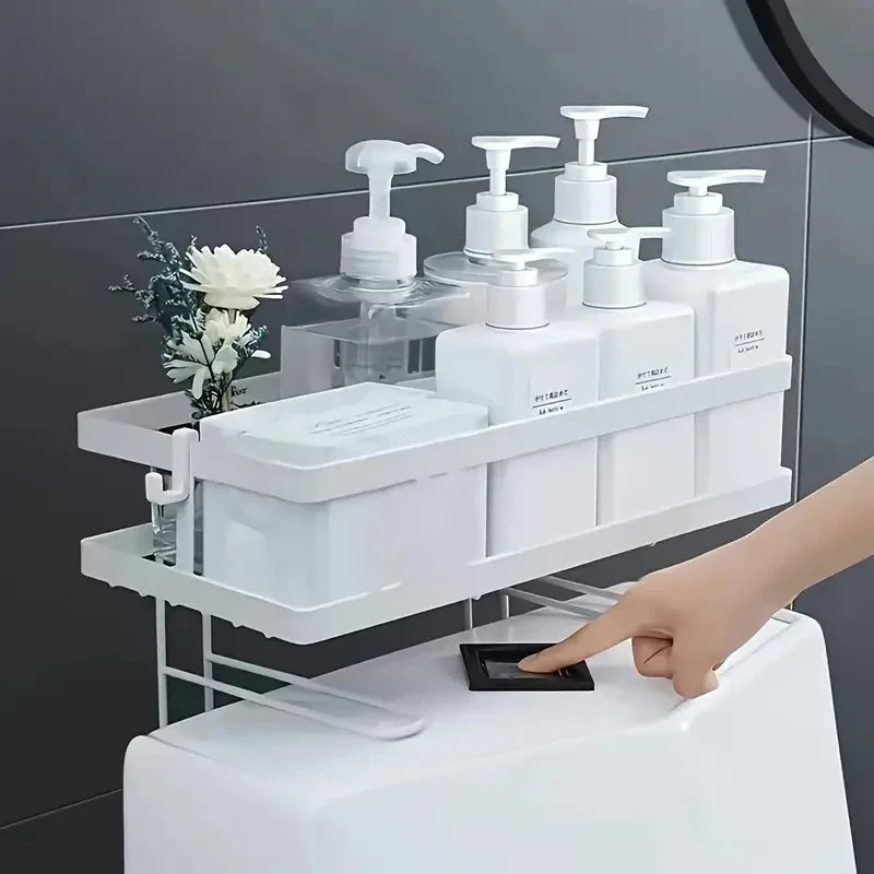 Over-the-Toilet Storage Shelf — Freestanding Bathroom Organizer Rack & Space-Saving Cabinet