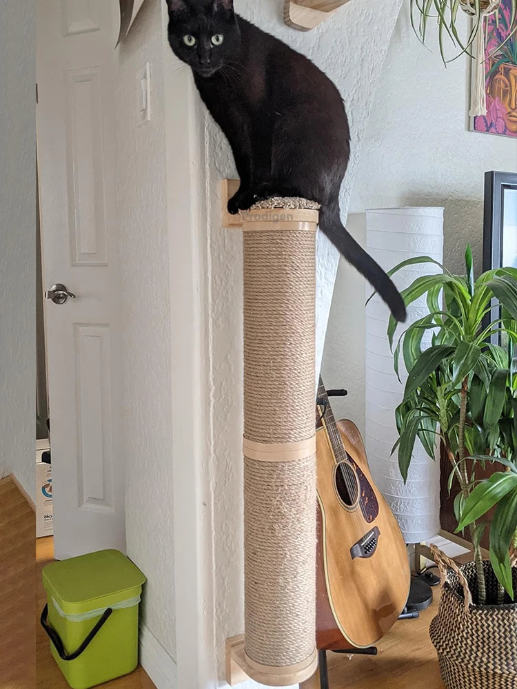 Sisal Cat Scratching Post — Wall-Mounted Furniture Protector for Indoor Cats