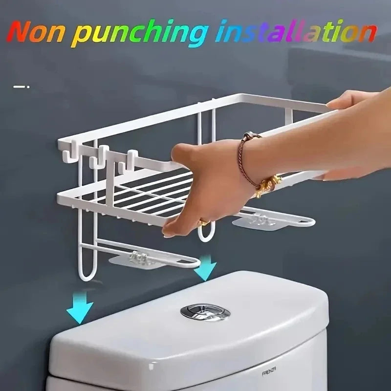 Over-the-Toilet Storage Shelf — Freestanding Bathroom Organizer Rack & Space-Saving Cabinet