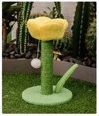 Flower Cat Scratching Tower — Freestanding Floor Cat Tree with Sisal Post & Play Ball (No Wall Mounting)