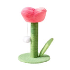 Flower Cat Scratching Tower — Freestanding Floor Cat Tree with Sisal Post & Play Ball (No Wall Mounting)