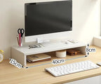 Wood Monitor Riser with Keyboard Storage — Desk Shelf & Computer Screen Stand Organizer