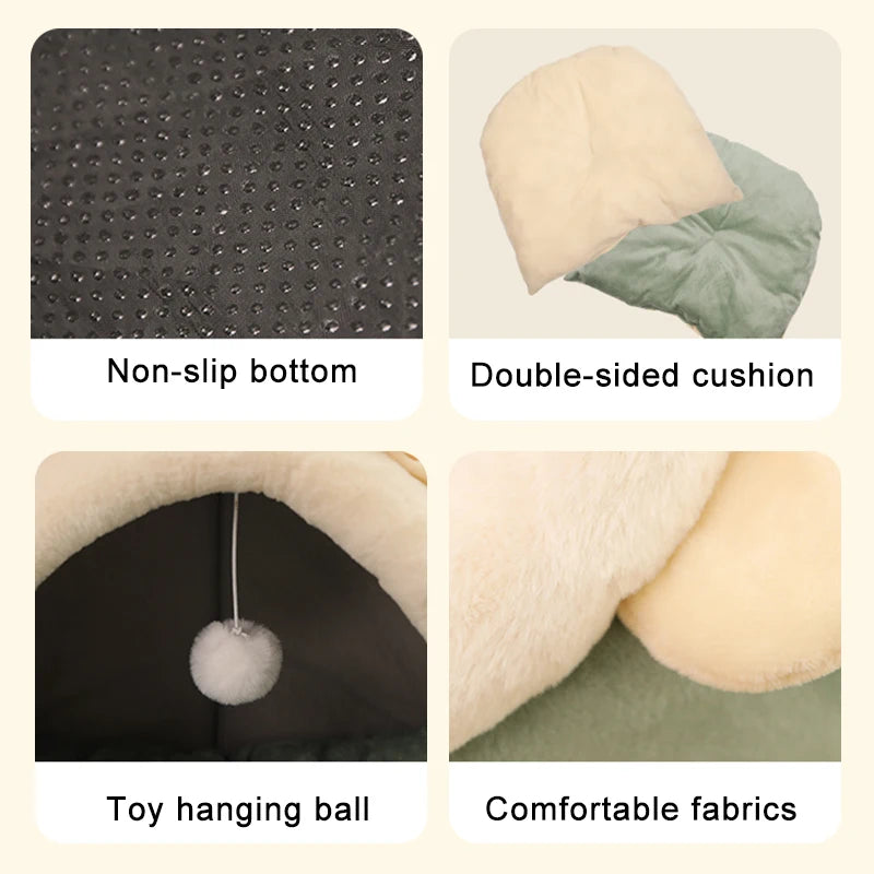 Pet Teepee Cave Bed — Cozy Self-Warming Tent for Cats & Small Dogs
