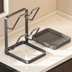 Pot Lid Organizer Rack with Drip Tray — No-Drill Countertop Pot & Pan Lid Holder