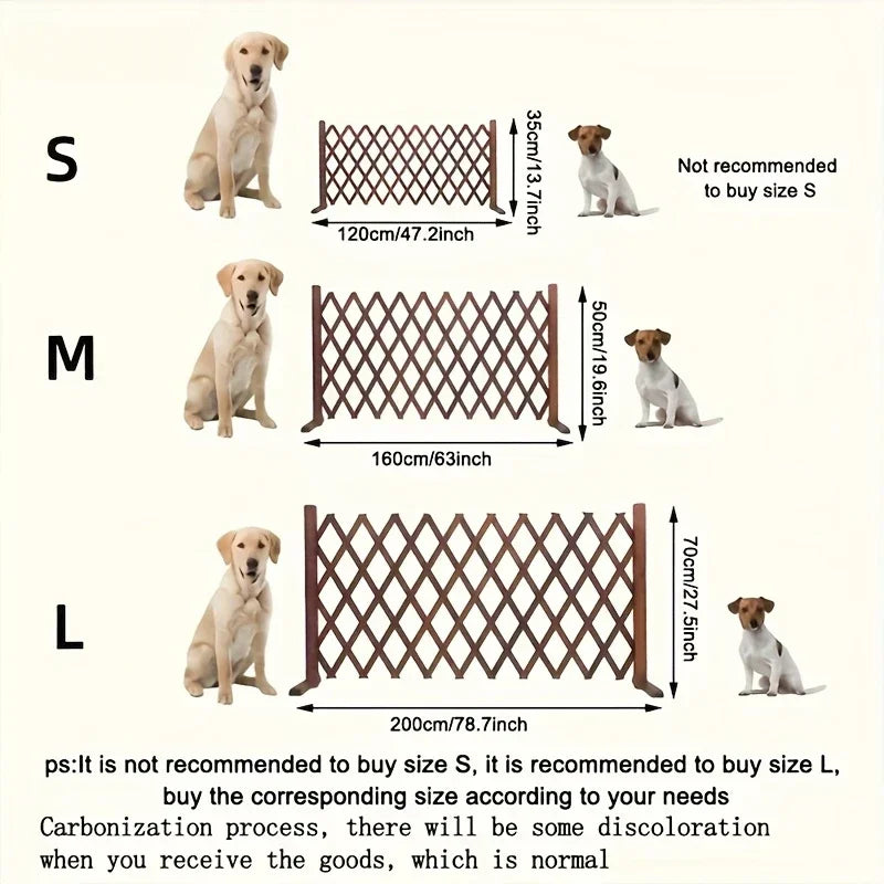Retractable Wooden Pet Gate — Freestanding Indoor Dog Gate for Doorways, Stairs & Hallways