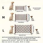Retractable Wooden Pet Gate — Freestanding Indoor Dog Gate for Doorways, Stairs & Hallways