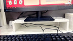 Wood Monitor Riser with Keyboard Storage — Desk Shelf & Computer Screen Stand Organizer