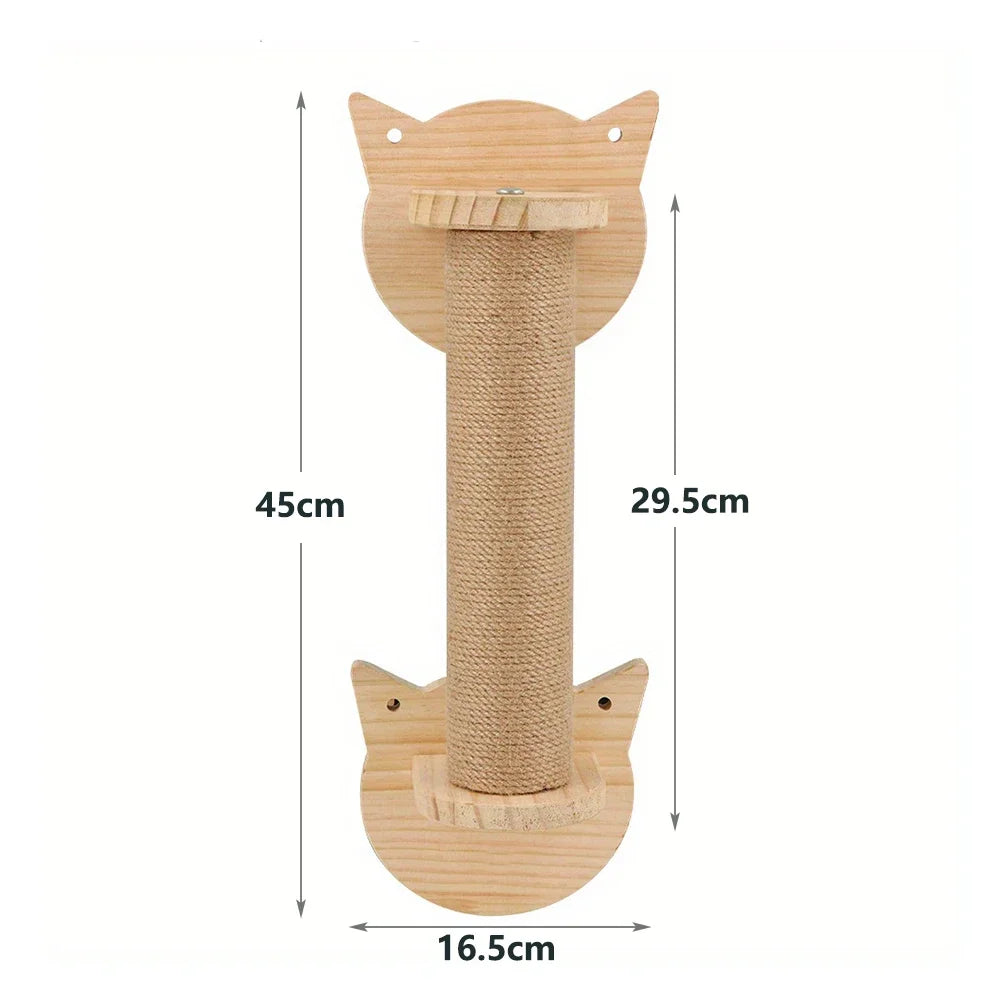 Sisal Cat Scratching Post — Wall-Mounted Furniture Protector for Indoor Cats