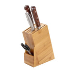 Bamboo Knife Block (Knives Not Included) — Universal 7-Slot Countertop Knife Holder & Organizer