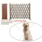 Retractable Wooden Pet Gate — Freestanding Indoor Dog Gate for Doorways, Stairs & Hallways