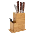 Bamboo Knife Block (Knives Not Included) — Universal 7-Slot Countertop Knife Holder & Organizer