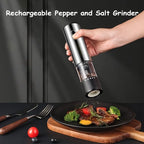 Electric Salt and Pepper Grinder Set – Rechargeable Automatic Mills with LED Light & Adjustable Coarseness