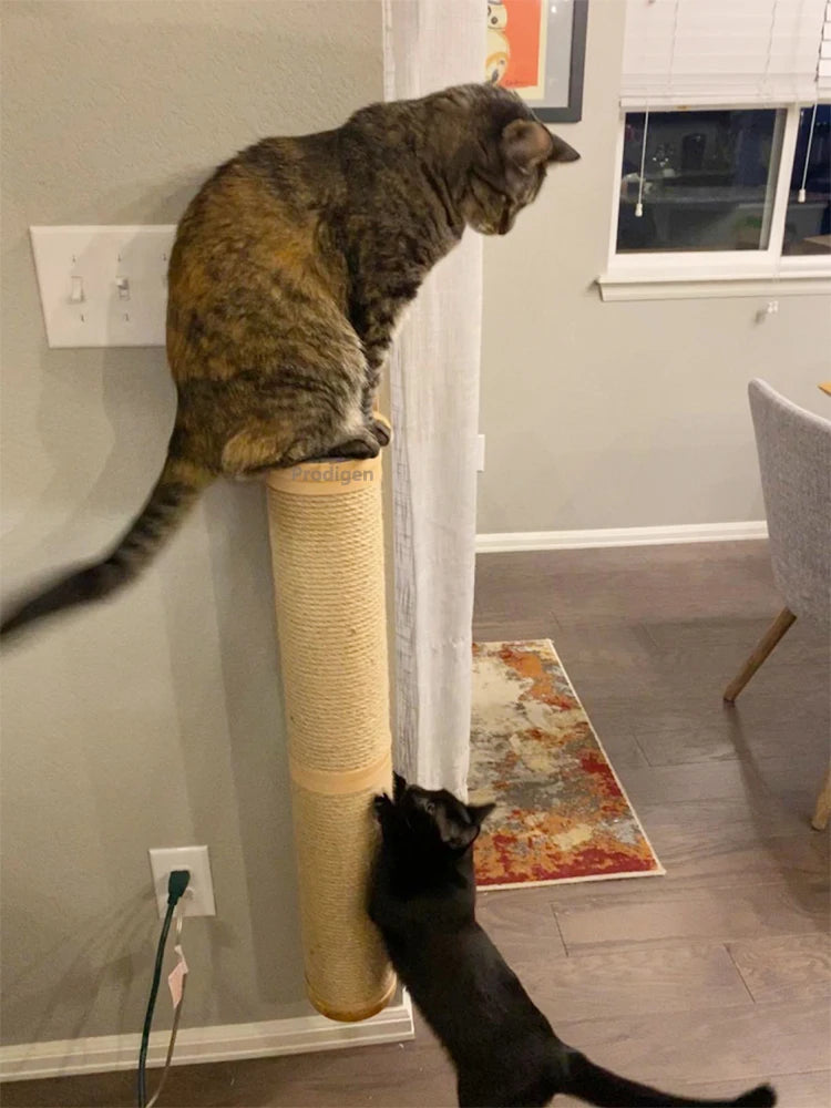 Sisal Cat Scratching Post — Wall-Mounted Furniture Protector for Indoor Cats