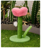 Flower Cat Scratching Tower — Freestanding Floor Cat Tree with Sisal Post & Play Ball (No Wall Mounting)