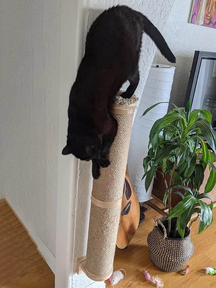 Sisal Cat Scratching Post — Wall-Mounted Furniture Protector for Indoor Cats