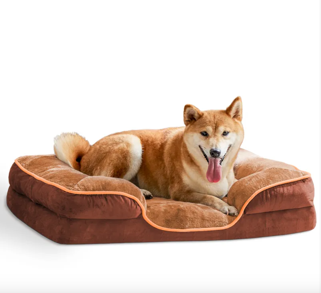 Orthopedic Memory Foam Dog Bed — Supportive Joint-Relief Bed, Washable Cover