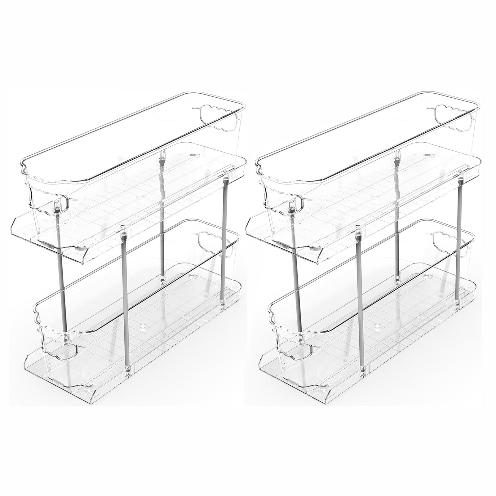 Deep Under-Sink Pull-Out Organizer (2-Pack, 4 Drawers) — Sliding Cabinet Storage