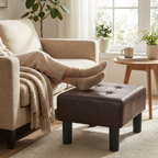 Storage Ottoman Foot Rest styled in a bright modern living room